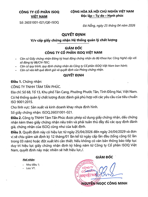 CÔNG TY TNHH TÂM TẤN PHÚC